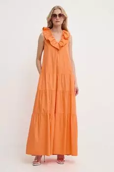 Хлопковое платье Silvian Heach, оранжевый