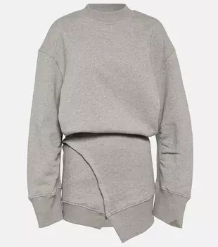 Хлопковое платье-свитер THE ATTICO, серый