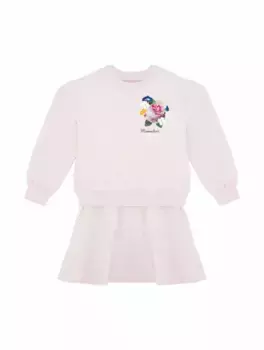 Хлопковое платье-свитшот Monnalisa, розовый