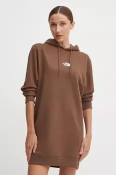 Хлопковое платье The North Face Zumu Hooded Dress, коричневый