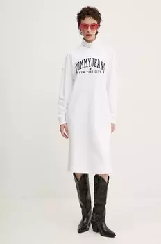 Хлопковое платье Tommy Jeans, белый