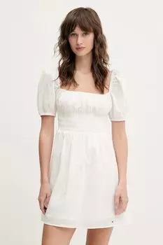 Хлопковое платье Tommy Jeans, белый