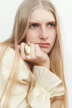 Хлопковое платье-туника H&M, желтый