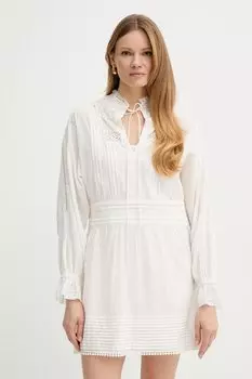 Хлопковое платье Twinset, бежевый