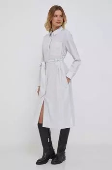 Хлопковое платье United Colors of Benetton, серый