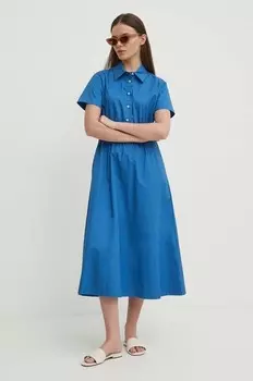 Хлопковое платье United Colors of Benetton, синий