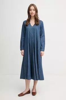 Хлопковое платье United Colors Of Benetton, темно-синий