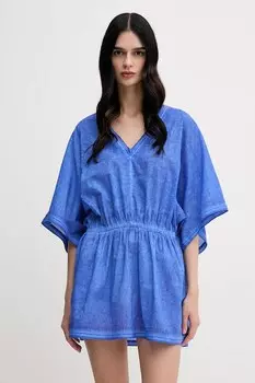 Хлопковое платье United Colors Of Benetton, фиолетовый