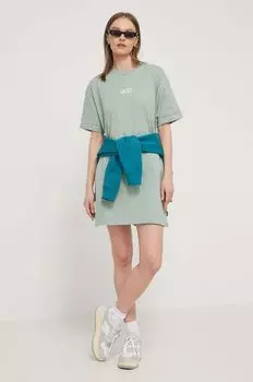 Хлопковое платье Vans, зеленый