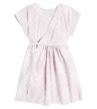 Хлопковое платье в клетку burberry Burberry, сиреневый