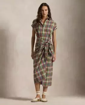 Хлопковое платье в клетку Polo Ralph Lauren, мультиколор