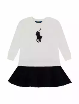 Хлопковое платье в стиле колор-блок Ralph Lauren, мультиколор