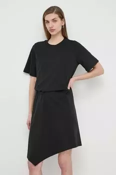 Хлопковое платье Weekend Max Mara, черный