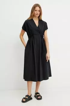 Хлопковое платье Weekend Max Mara, черный