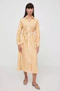 Хлопковое платье Weekend Max Mara, оранжевый
