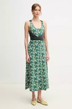 Хлопковое платье Weekend Max Mara, зеленый
