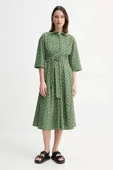 Хлопковое платье Weekend Max Mara, зеленый