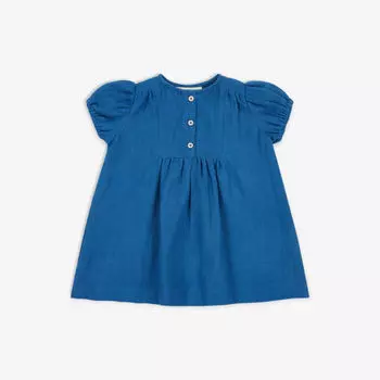Хлопковое платье Yarrow с пышными рукавами 3-24 месяца Caramel, синий