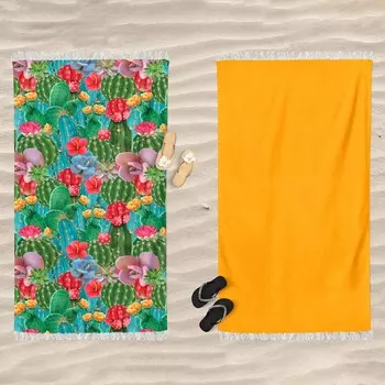 Хлопковое пляжное полотенце из микротерри с цветочным узором - Мексика Daunex