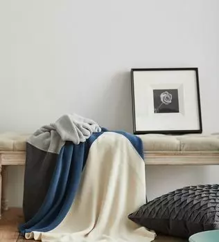 Хлопковое покрывало Lumaland ярких цветов из 100% хлопка премиум-качества размером примерно 200 x 240 см темно-синего цвета. Sonstige, синий