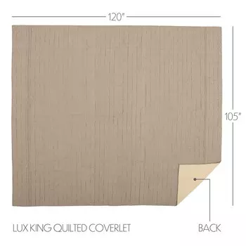 Хлопковое покрывало VHC Brands в полоску, бежевый