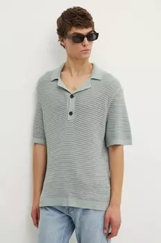 Хлопковое поло Abercrombie & Fitch, серый