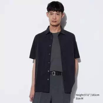 Хлопковое поло airism UNIQLO, черный