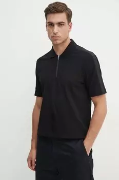 Хлопковое поло Armani Exchange, черный