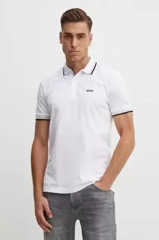 Хлопковое поло Boss Green, белый