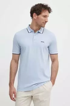 Хлопковое поло Boss Green, синий