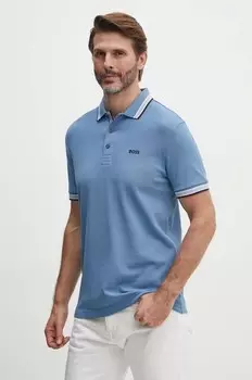 Хлопковое поло Boss Green, синий
