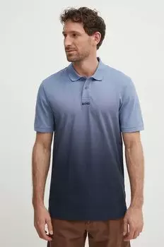 Хлопковое поло Boss Orange, синий