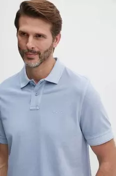 Хлопковое поло Boss Orange, синий