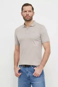 Хлопковое поло Calvin Klein, бежевый