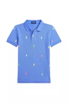 Хлопковое поло для детей Polo Ralph Lauren, синий