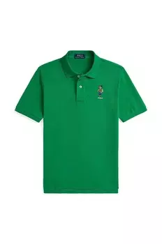 Хлопковое поло для детей Polo Ralph Lauren, зеленый