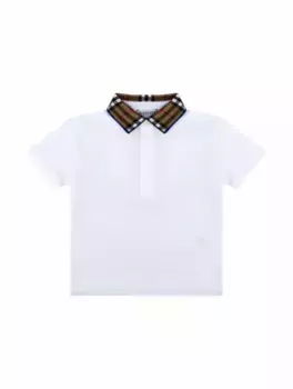 Хлопковое поло EKD Burberry, белый