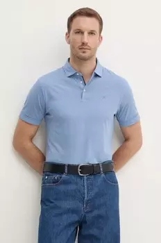 Хлопковое поло Hackett London, синий