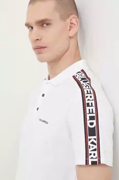 Хлопковое поло Karl Lagerfeld, белый