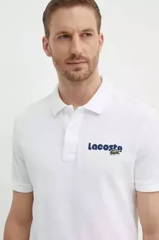 Хлопковое поло Lacoste, белый