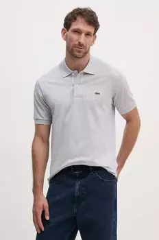 Хлопковое поло Lacoste, серый