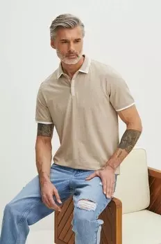 Хлопковое поло Medicine, бежевый