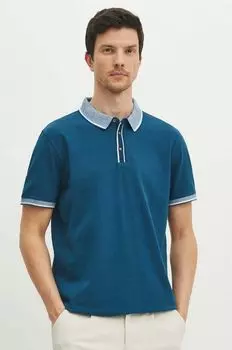 Хлопковое поло Medicine, бирюзовый