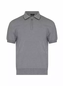 Хлопковое поло на молнии Brioni