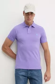 Хлопковое поло Polo Ralph Lauren, фиолетовый