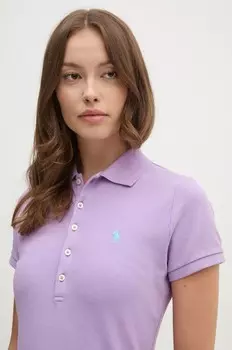 Хлопковое поло Polo Ralph Lauren, фиолетовый