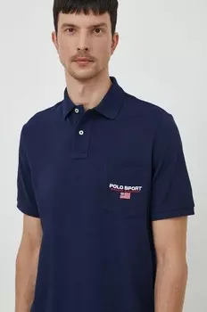 Хлопковое поло Polo Ralph Lauren, синий