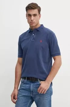 Хлопковое поло Polo Ralph Lauren, темно-синий