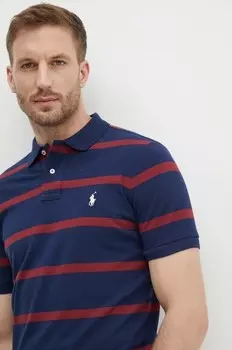 Хлопковое поло Polo Ralph Lauren, темно-синий