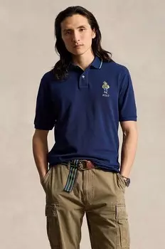 Хлопковое поло Polo Ralph Lauren, темно-синий
